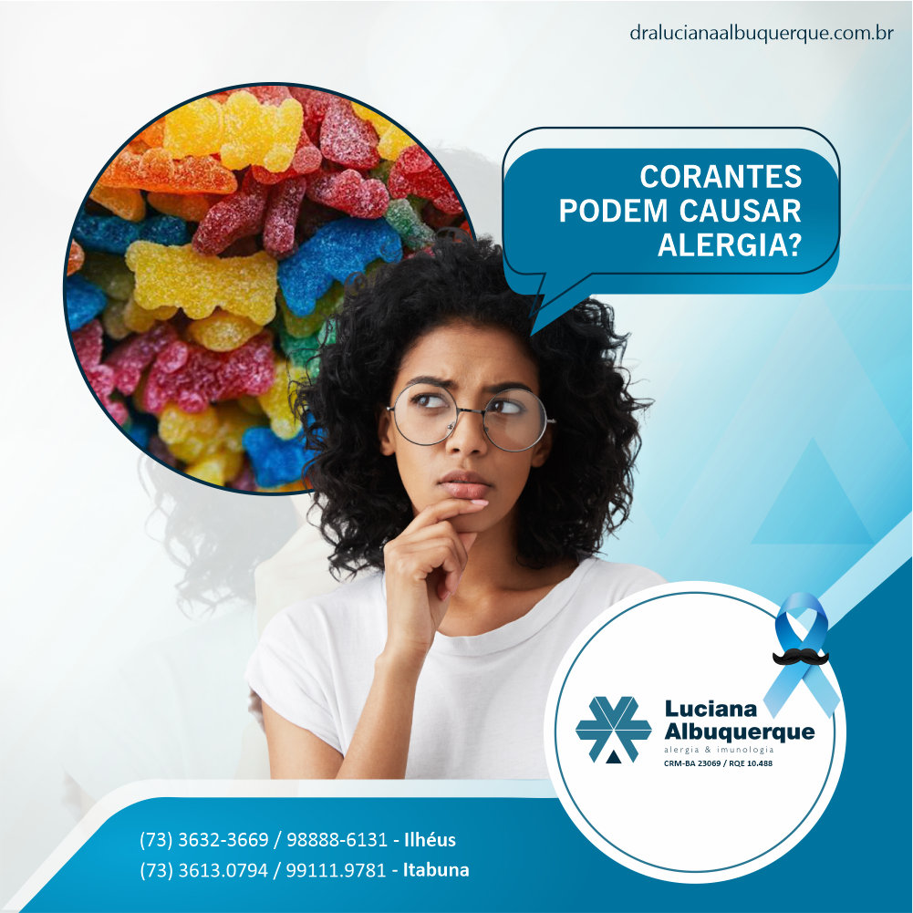 Corantes podem causar Alergia?